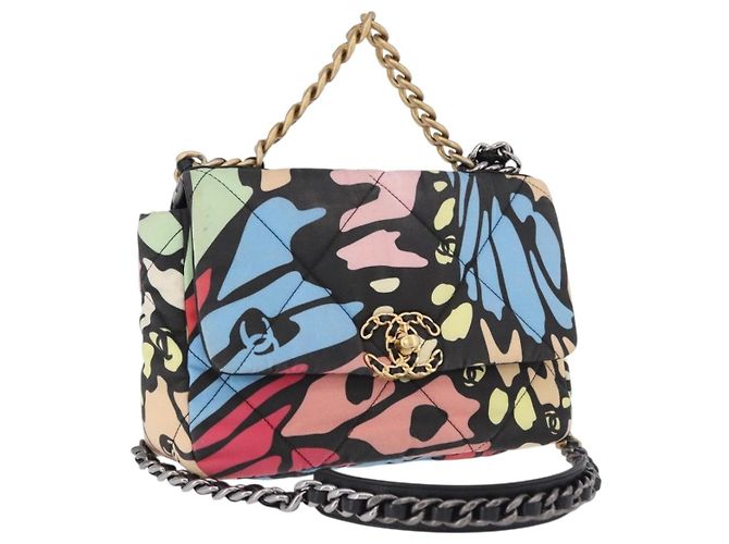 CHANEL Matelasse Chain Shoulder Bag Canvas 2way Multicolor Gold CC Auth 192081M Multicolore D'oro