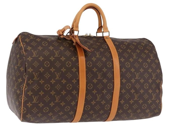 LOUIS VUITTON Borsa Boston Monogram Keepall 55 M41424 LV Auth 190413V Monogramma