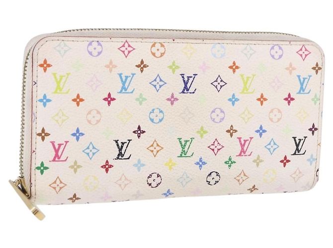 LOUIS VUITTON Monogram Multicolor Zippy Wallet White M60241 LV Auth 192417