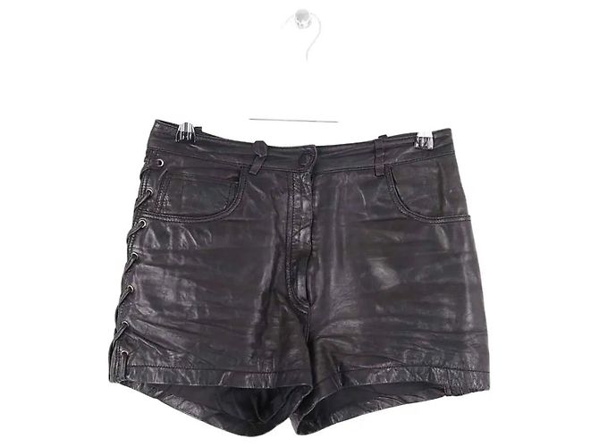 Ba&Sh Leder Mini Shorts schwarz