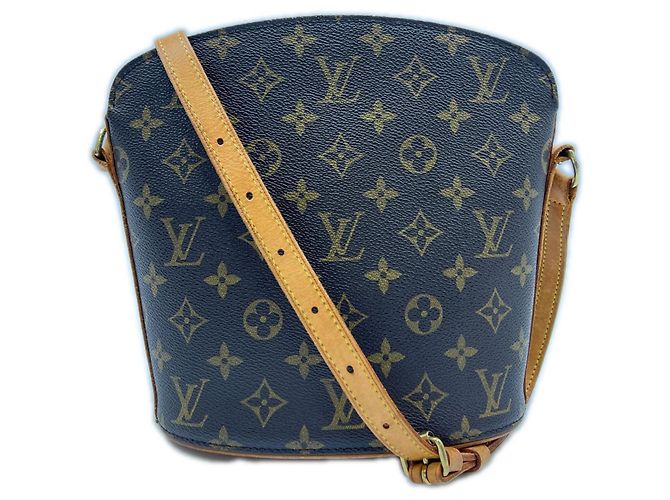 Bolso de Hombro Louis Vuitton Monogram Druot Castaño Beige