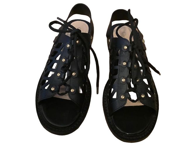 Sandali Dior in pelle nera Nero