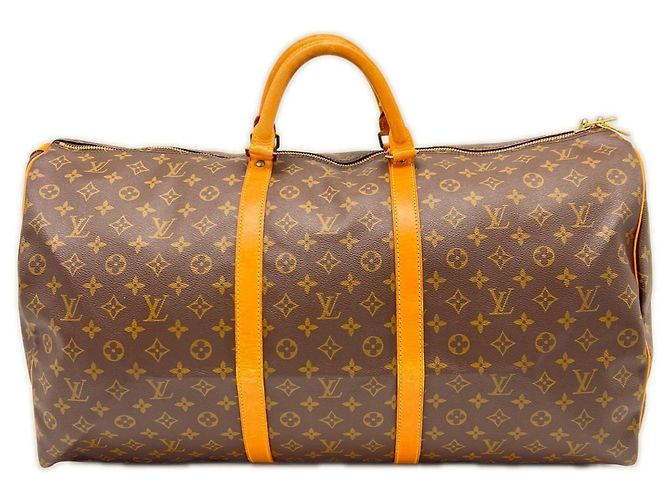 Bolsa Louis Vuitton Monogram Keepall 60 Marrom Bege