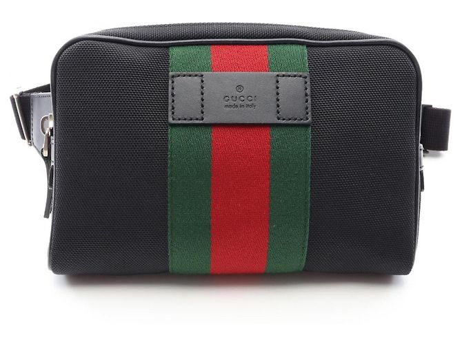 Borsa a tracolla Gucci Sherry Line Nero Rosso Verde