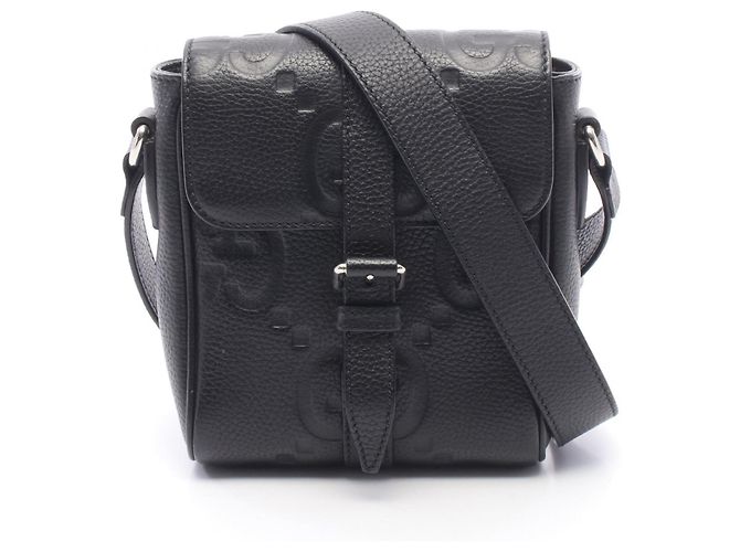 Piccola borsa messenger Gucci in pelle nera Nero