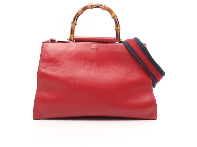 Borsa 2-Way Gucci Nymphaea Bamboo Rosso