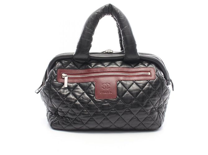 Sac cabas Chanel Coco Cocoon Noir Bordeaux