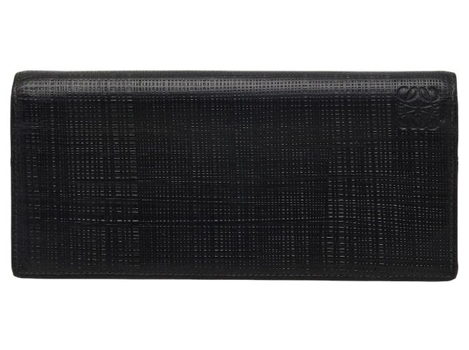 Loewe Anagram Linen Long Wallet Black