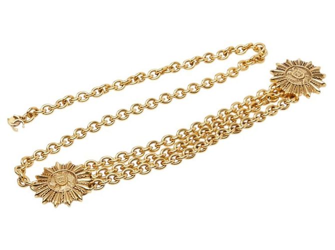 Cinturón de cadena Chanel Coco Mark Dorado
