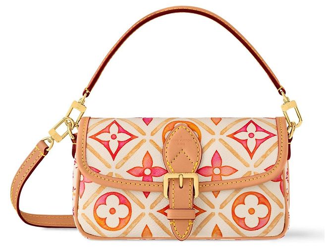 Louis Vuitton Diane Nano Monogram Watercolor Rose Blanc Orange