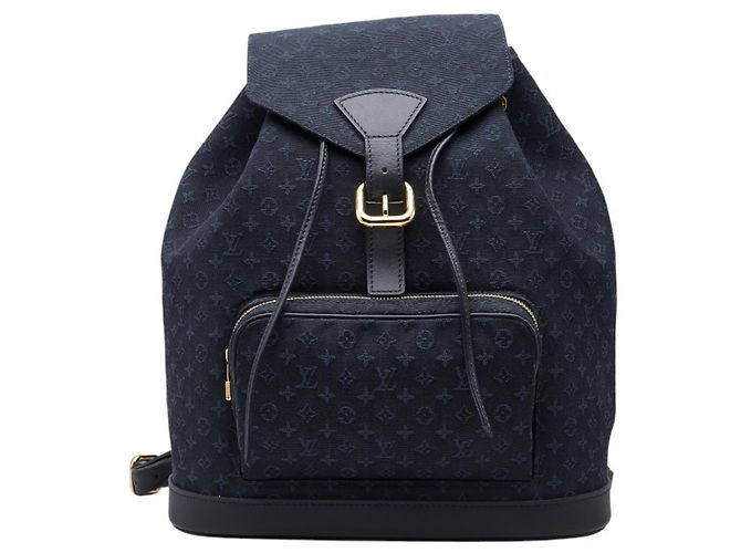 Louis Vuitton Monogram Mini Montsouris GM Backpack Navy blue