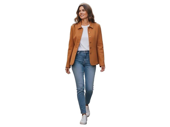 Kurt Geiger Jaqueta curta de lã cozida Geiger Mostarda