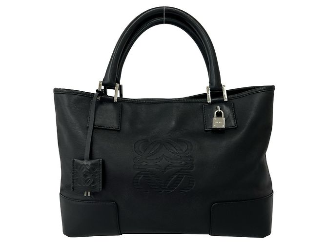 Loewe Anagram Logo Leder Mini Tote Bag Schwarz