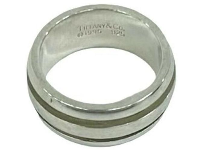 Tiffany & Co. Grooved Double Line Ring Silber