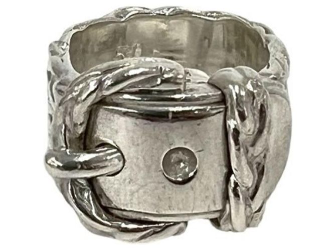 Ring Hermès HERMES Vintage Diane Gürtelschnalle Silber