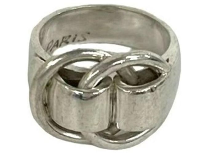 Hermès Hermes Vintage Deux Ano Band Ring Silber