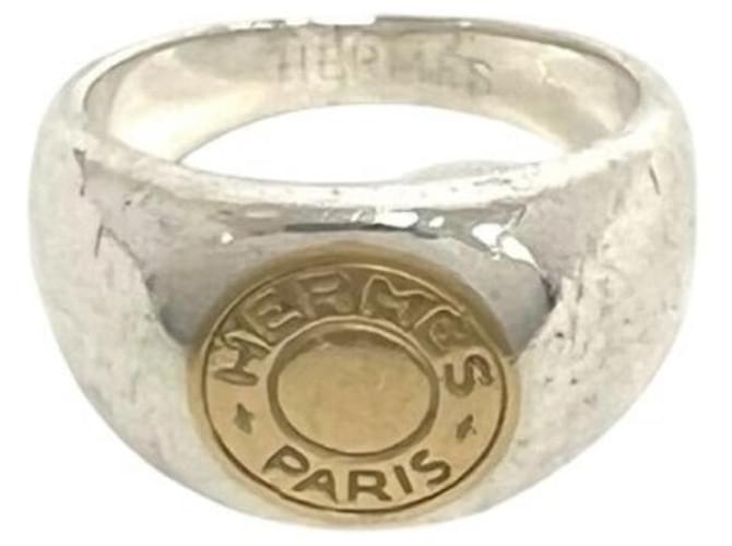 Hermès HERMES Hermes Sellier Ring Silber Golden 