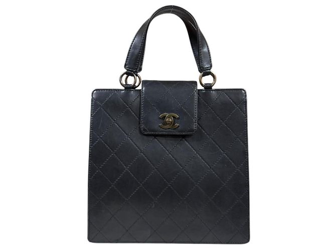 Classique Sac à main Chanel Matelassé Coco Mark Noir