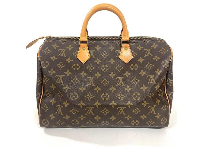 Sac à main Louis Vuitton Speedy 35 Marron Monogramme