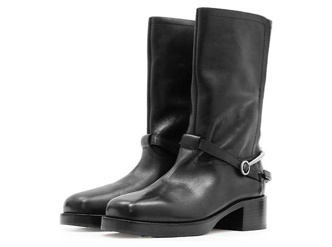 Christian Dior Leather Boots Black