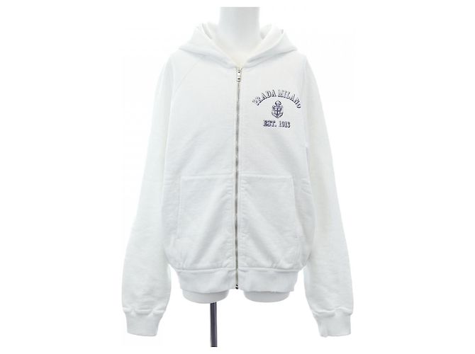 Prada Baumwoll-Kapuzenpullover Weiß 