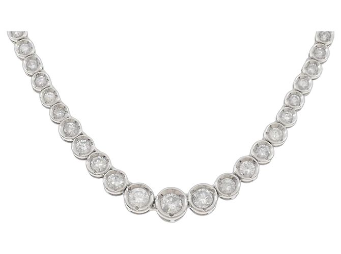 Autre Marque Pt900 Platin Diamant Halskette Silber