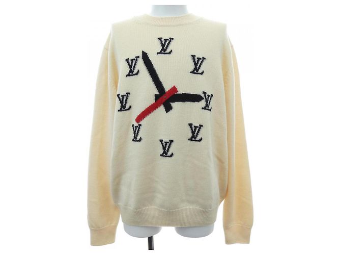 Louis Vuitton Clock Intarsia Strickpullover Beige