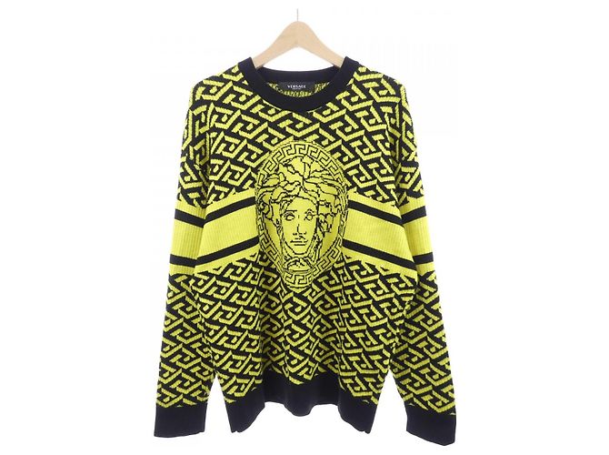 Versace Strickwaren Schwarz Gelb 