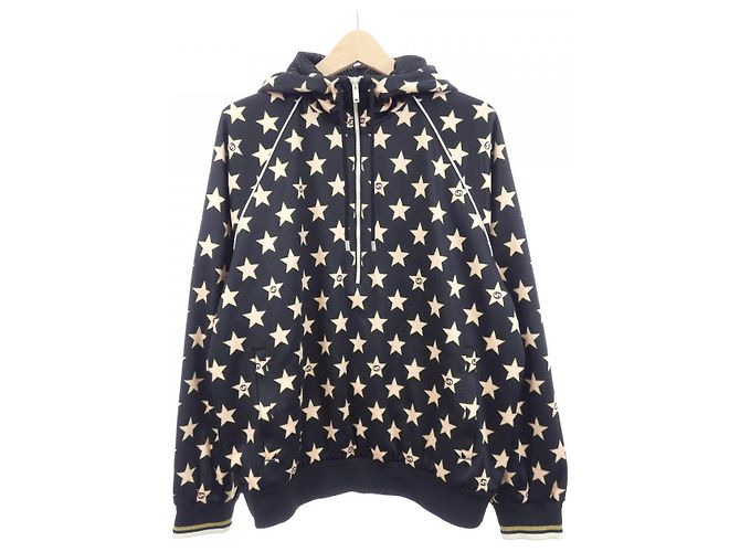 Moletom Gucci 705297 XJEOP Preto Bege Dourado