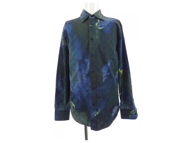 Louis Vuitton Monogram Tie and Dye Jackenhemd Schwarz Khaki Marineblau