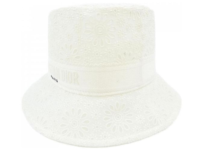 Christian Dior D-BOBBY D-LACE Hut Weiß