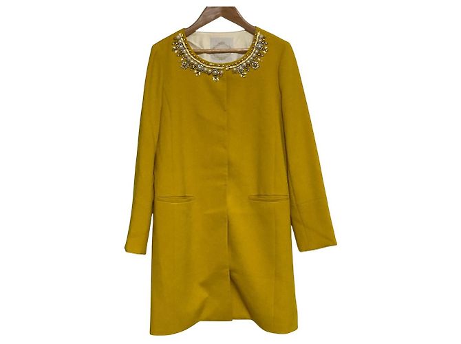 Autre Marque Abrigo Chesty sin cuello Amarillo
