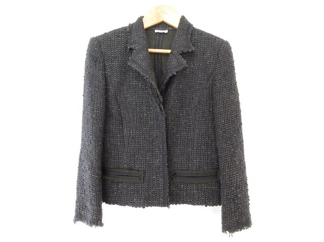 Autre Marque Strick-Tweed-Jacke FOXEY Blau Marineblau