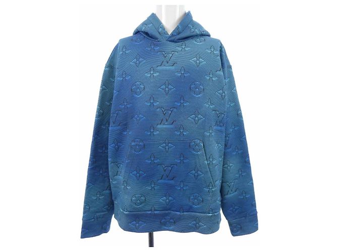 Moletom com capuz Louis Vuitton com estampa total Azul