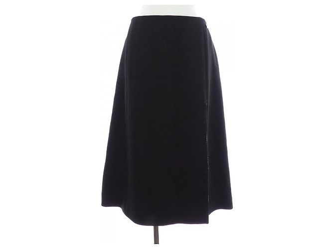 Falda de seda Chanel Negro