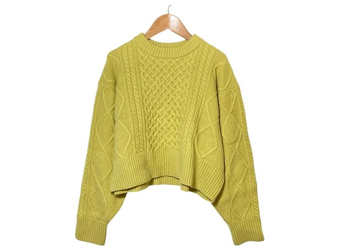 Autre Marque Hamilton Lammwoll-Strickpullover von Mila Owen Gelb