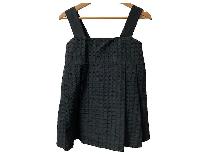 Autre Marque Canotta in jacquard Drawer Puff Nero