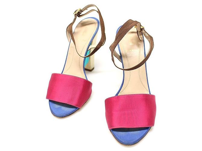 Fendi Multi-Color Satin Strap Women's Sandals Multiple colors