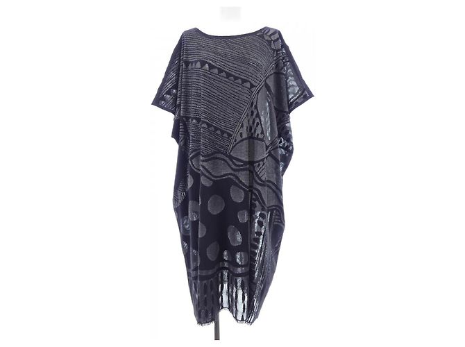 Autre Marque Vestido Pleats Please A-POC Negro Blanco