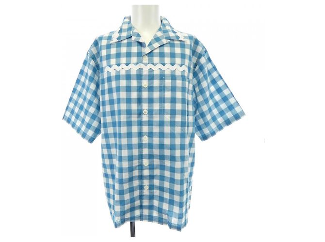 Camicia a maniche corte in cotone Prada Bianco