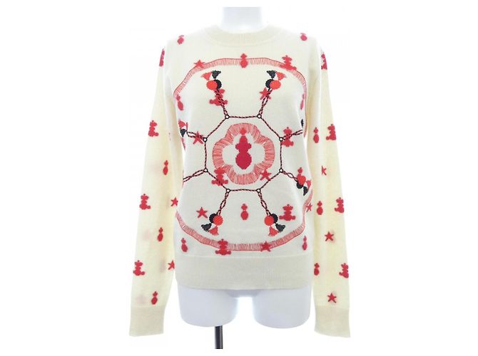 Hermès Hermes POSTE ET CAVALERIE36 Punto de cachemira Roja Beige