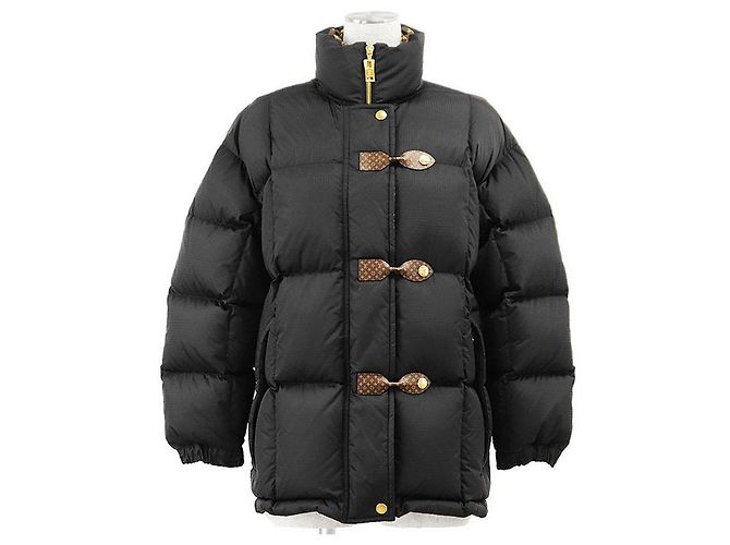 Louis Vuitton Monogram Lammfell-Daunenjacke Schwarz