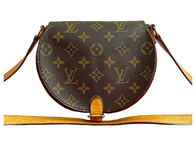Bolsa de ombro Louis Vuitton Tambourin Monogram em couro Marrom