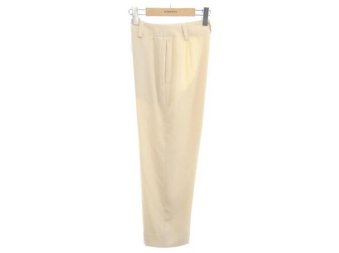 Calças de lã e seda Hermès Bege