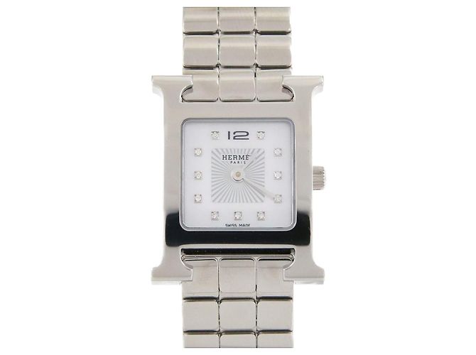 Hermès Reloj Hermes H de acero inoxidable de cuarzo Plata