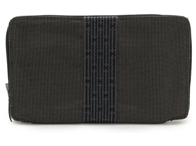 Hermès Hermes Herline Canvas Long Wallet Brown