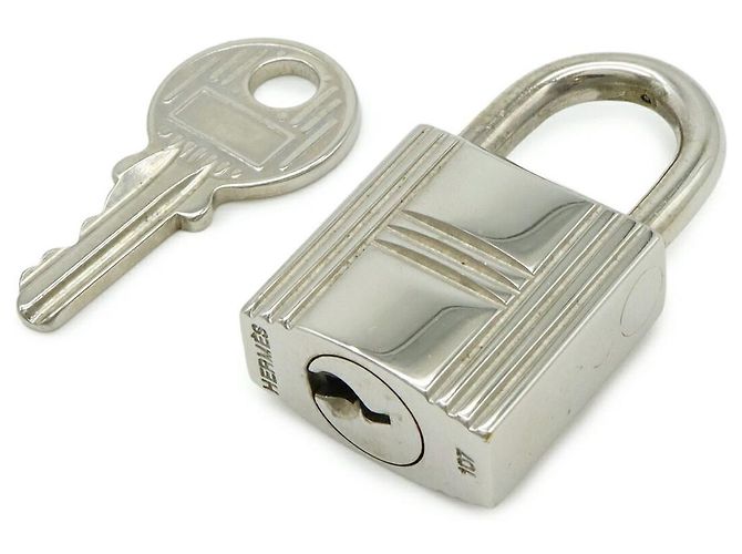 Hermès Cadena107 Accessorio Lucchetto in Metallo Argento
