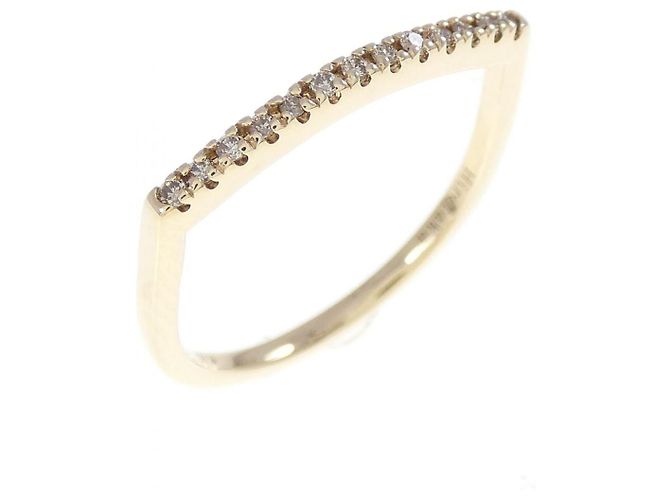 Autre Marque Anello Hirotaka U Shape K10 Oro Giallo e Diamante D'oro