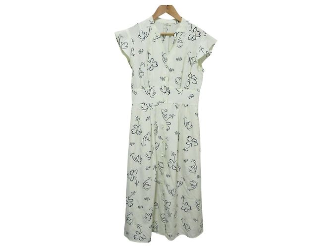 Autre Marque Langes Hemdkleid mit Deshin-Print IENA Weiß
