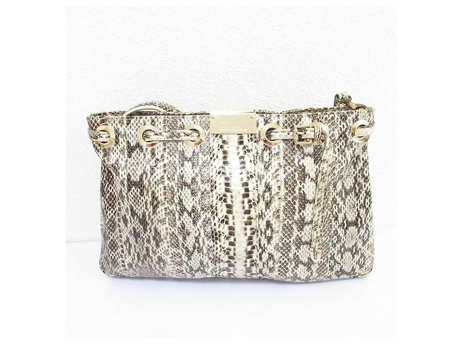 2way-Tasche aus Python JIMMY CHOO Beige